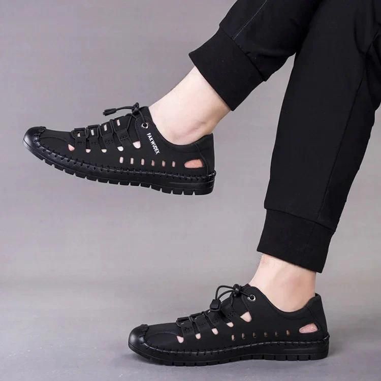 Men's Stylish Synthetic Leather Lace-Up Sneakers