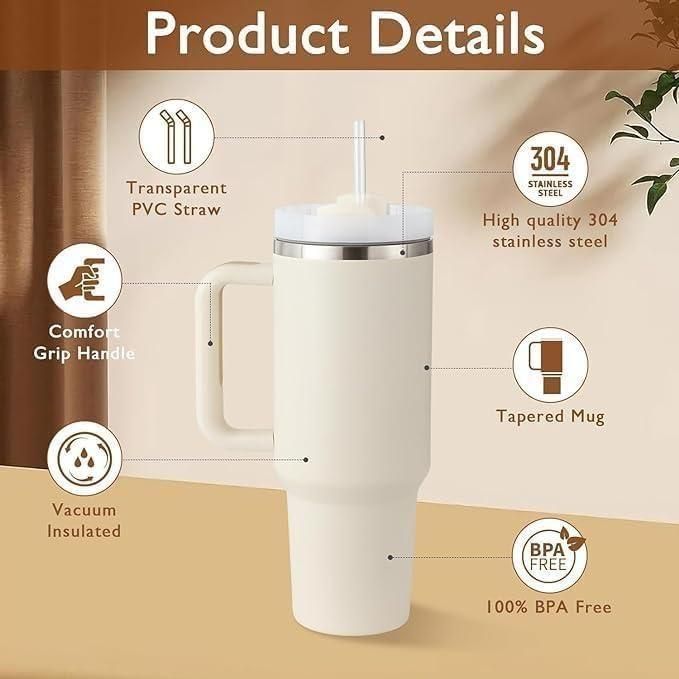 Large Stainless Steel Tumbler – Hot & Cold Beverage Companion