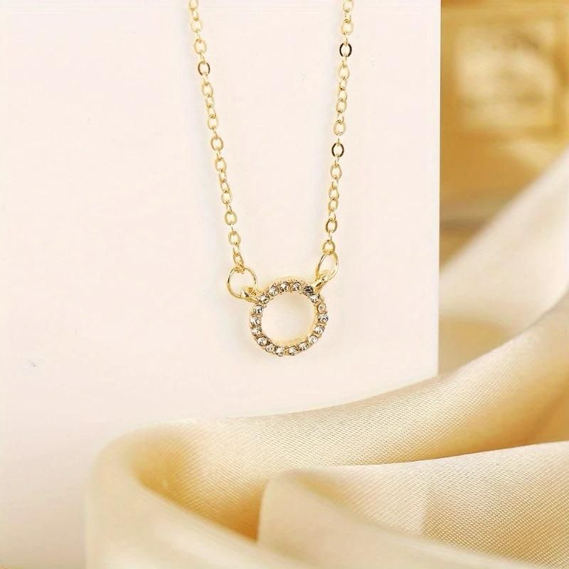 Elegant Women’s Stone Pendant with Chain – Micro Gold Plated Jewelry