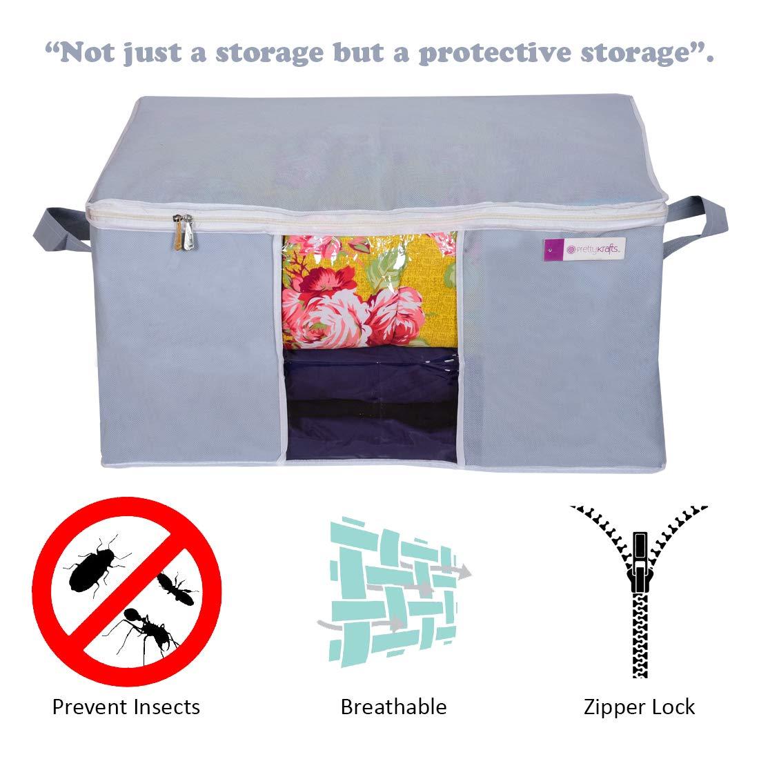 UnderBed Blanket Storage Bag Covers with Handles – Pack of 2