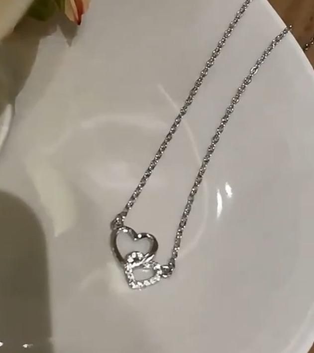 Women's Dual Heart Pendant with Chain | Silver-Plated Alloy Necklace | Elegant Gift Jewelry