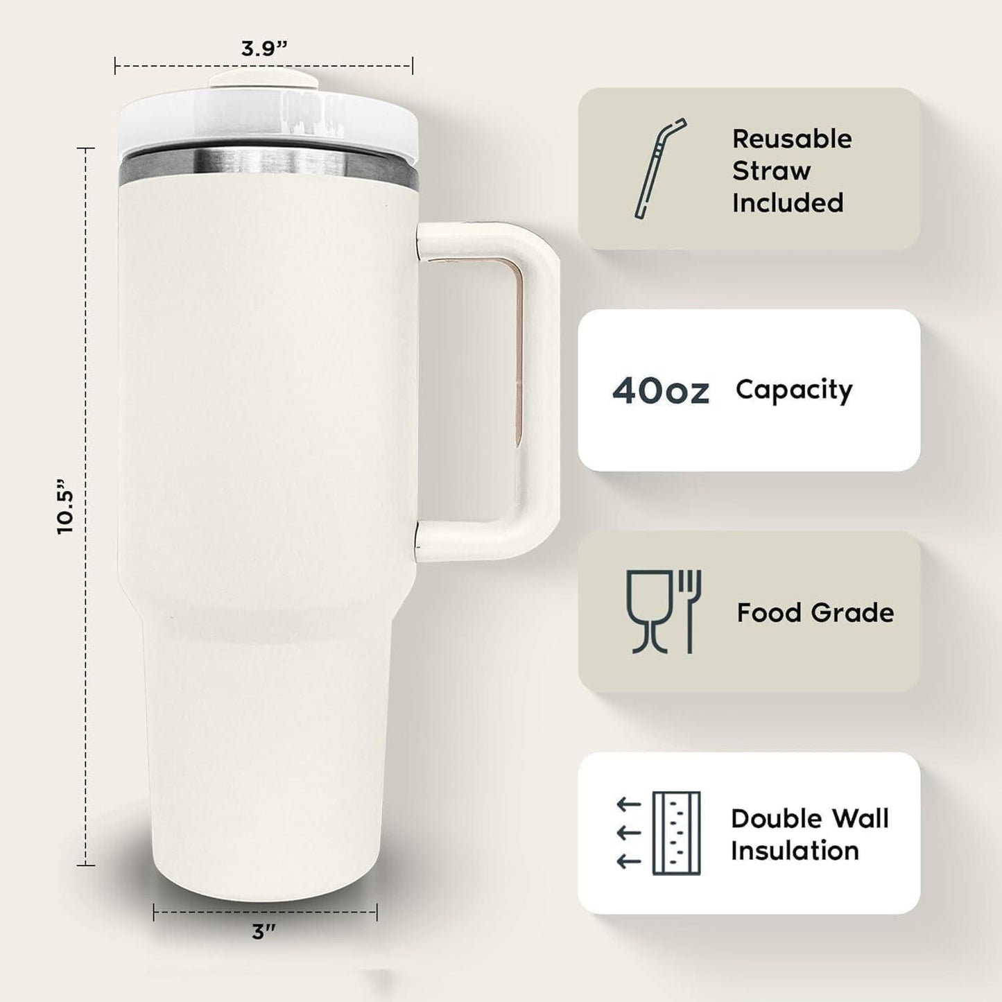 Large Stainless Steel Tumbler – Hot & Cold Beverage Companion