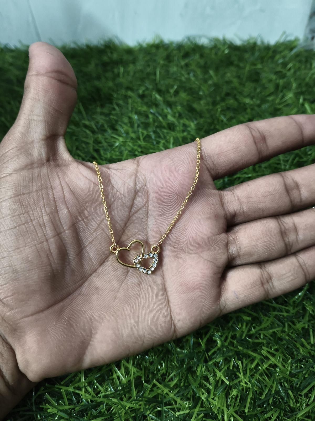 Women's Dual Heart Pendant with Chain | Silver-Plated Alloy Necklace | Elegant Gift Jewelry