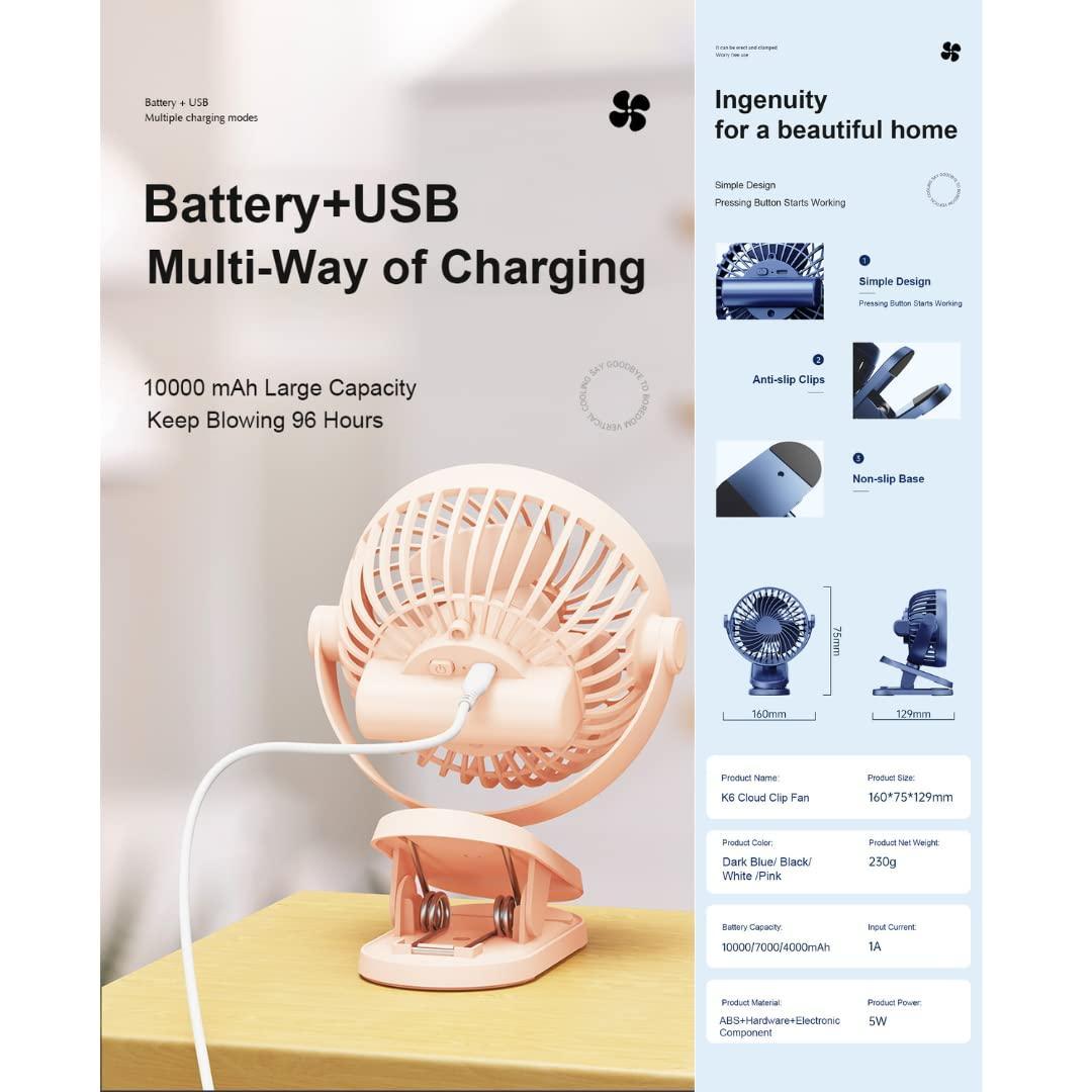 Portable Super Airflow – Silent USB Rechargeable Desktop Fan