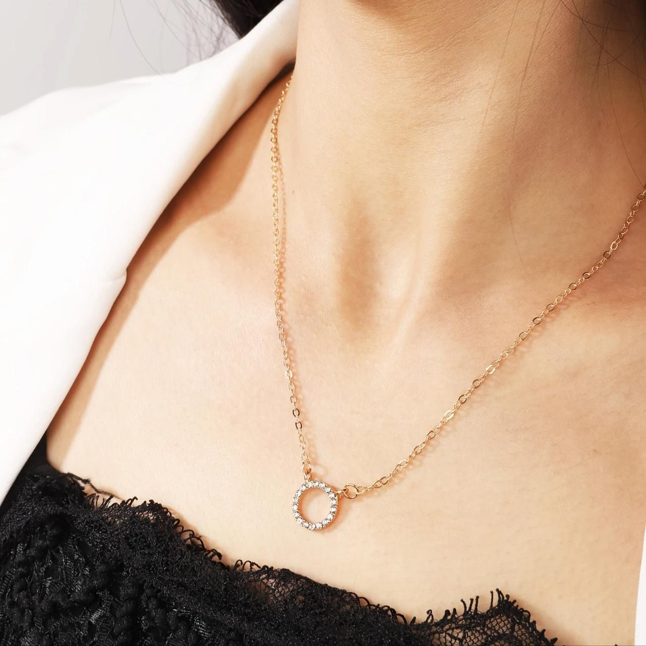 Elegant Women’s Stone Pendant with Chain – Micro Gold Plated Jewelry