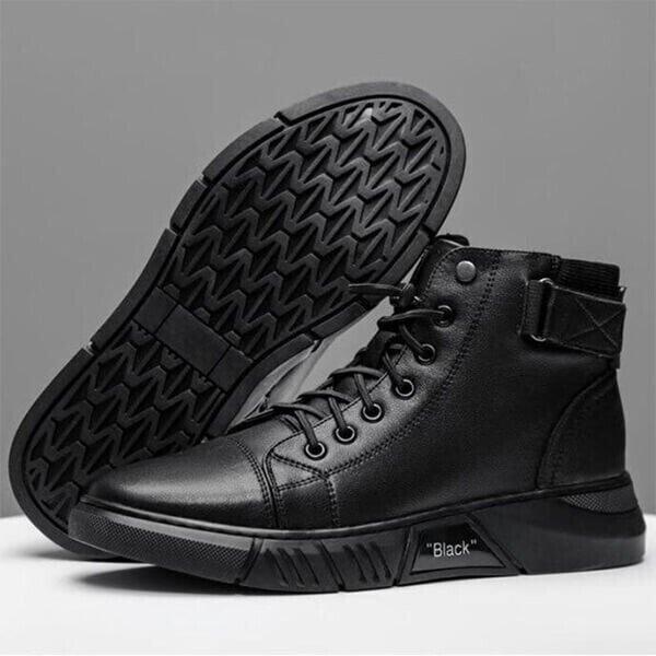 Men's Black Casual Canvas Boots