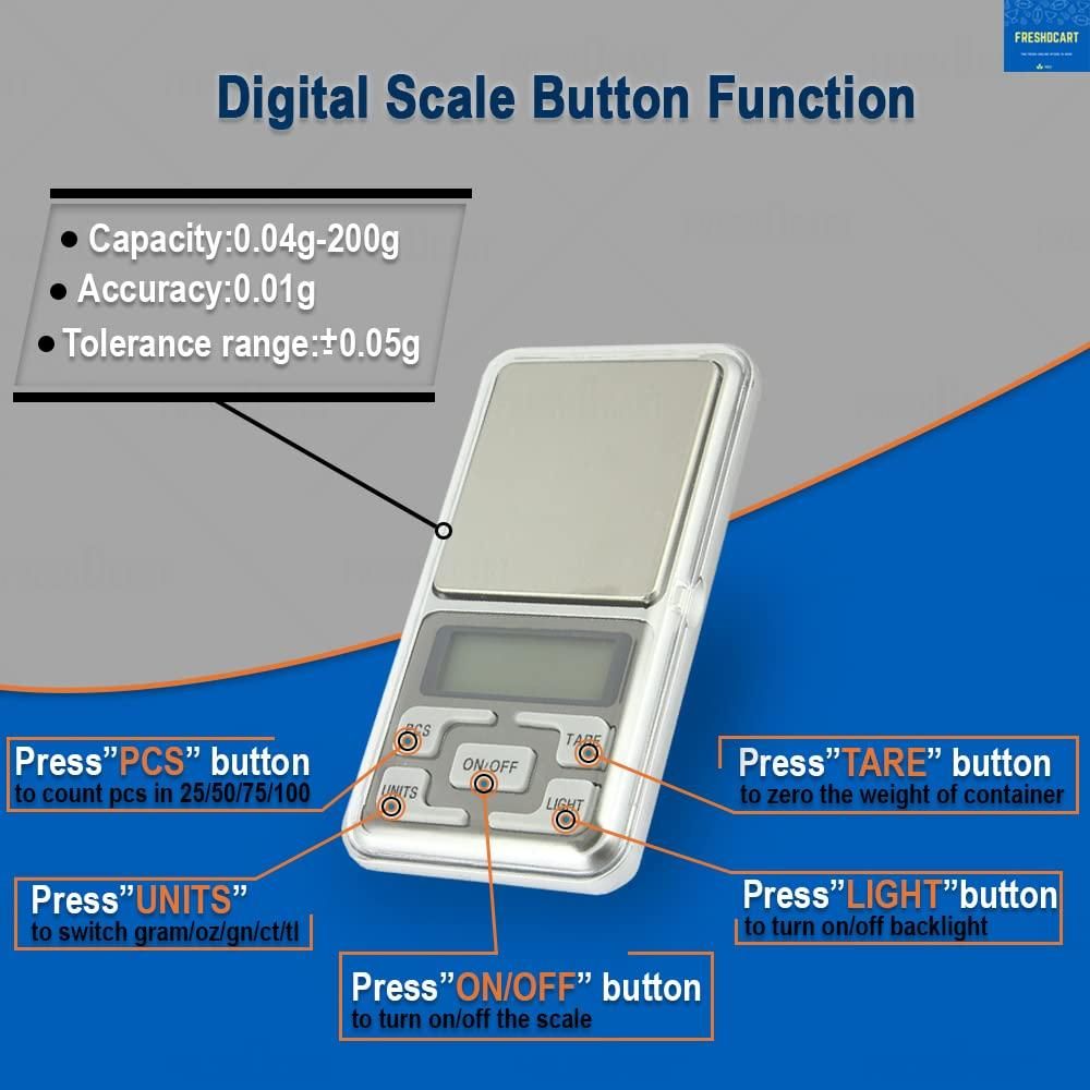 Mini Digital Pocket Weighing Scale- with Auto Calibration