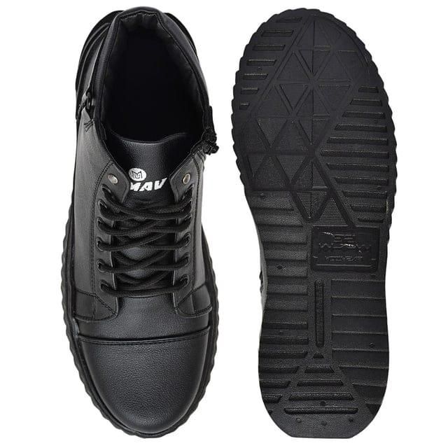 Men’s Korean Style High Top Casual Shoes (Black)