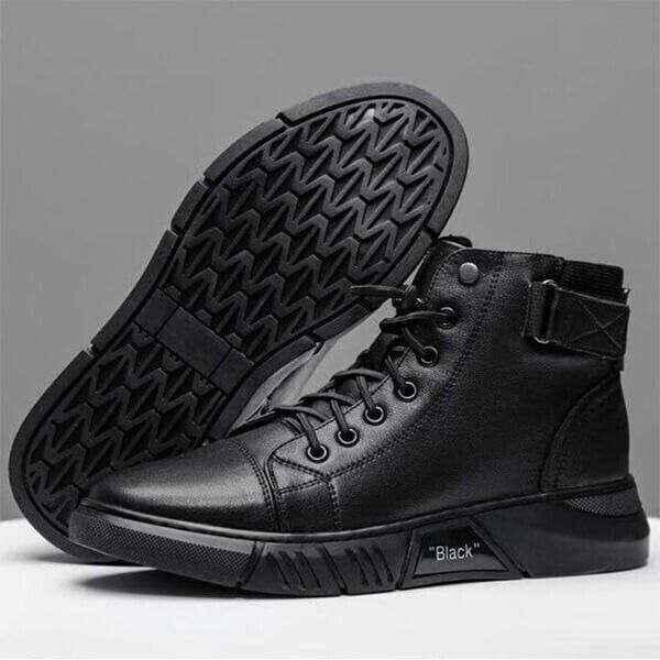 Men's Black Casual Canvas Boots