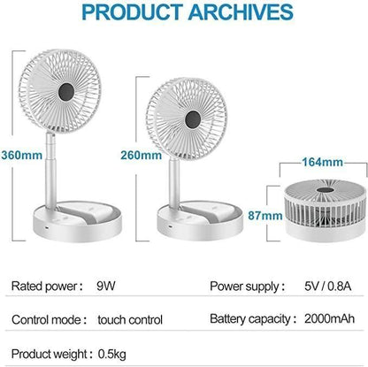 Powerful Rechargeable Adjustable AC/DC Table & Wall Fan