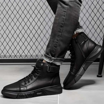 Men's Black Casual Canvas Boots