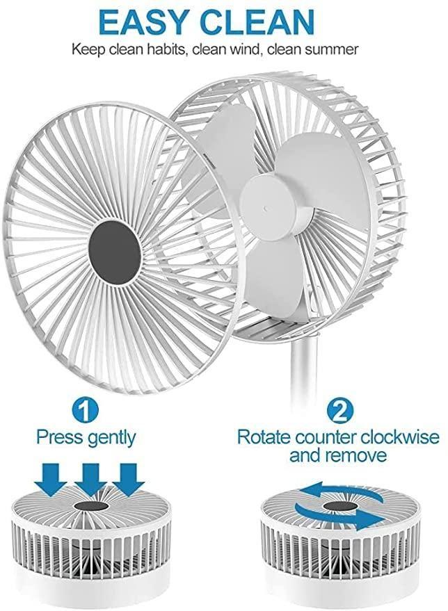 Powerful Rechargeable Adjustable AC/DC Table & Wall Fan