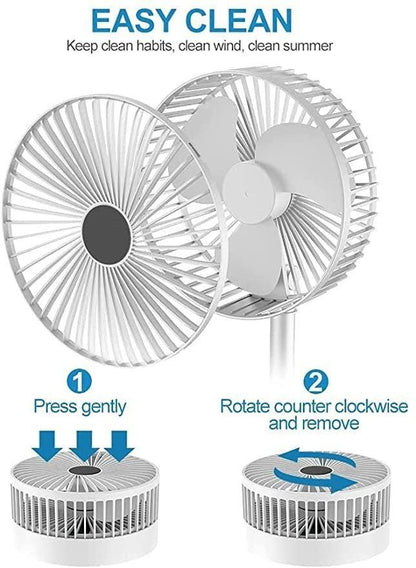 Powerful Rechargeable Adjustable AC/DC Table & Wall Fan