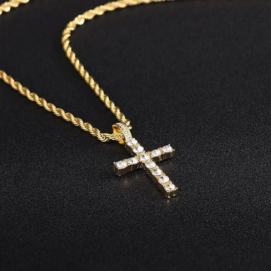 Stylish Men’s Cross Pendant Chain – Elegant, Lightweight & Bold