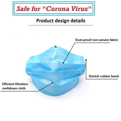 Face Mask - Disposable 3 Layer Masks (Pack of 10)