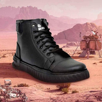 Men’s Korean Style High Top Casual Shoes (Black)