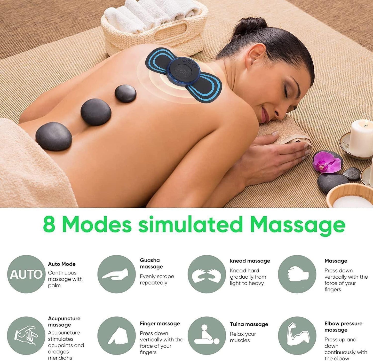 Mini Rechargeable Massager – 8 Modes, 19 Intensity Levels for shoulder,Arms,Legs,Back Pain for Men and Women