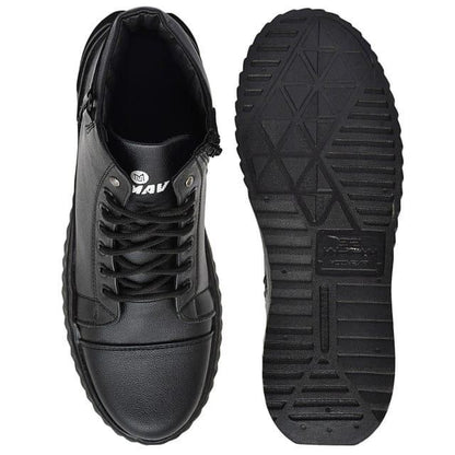 Men’s Korean Style High Top Casual Shoes (Black)