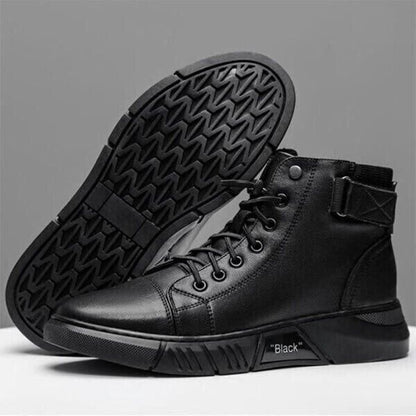 Men's Black Casual Canvas Boots